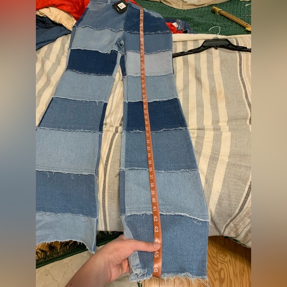 Bell Bottom Patchwork Jeans - Picture 5 of 8